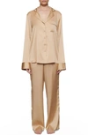 Skims Stretch Silk Pajama Pants In Honey