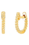 EF COLLECTION GOLD TWIST SINGLE HUGGIE HOOP EARRING,EF-61041S