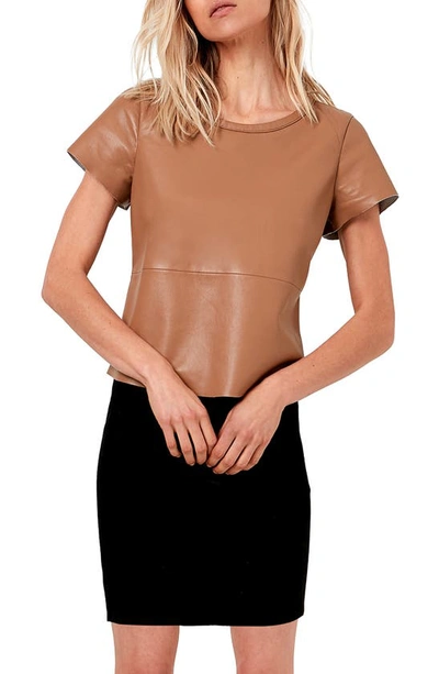 As By Df New Guard Leather Blend T-shirt In Toffee
