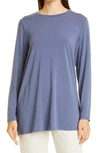 Eileen Fisher Crewneck Long Sleeve Tunic In Twilight