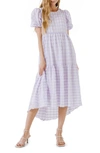 English Factory Plaid Swing Dress In Lavender