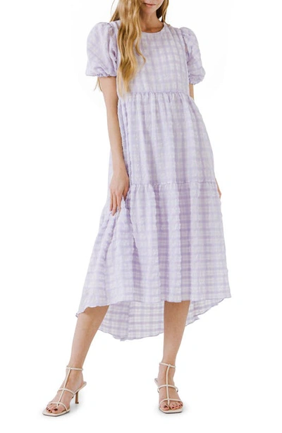 English Factory Plaid Swing Dress In Lavender