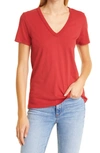 Rag & Bone The Garment Dye V-neck Cotton T-shirt In Wntrbery