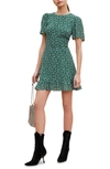 Reformation Womens Parsley Beesley Floral-print Chiffon Mini Dress 6 In Green