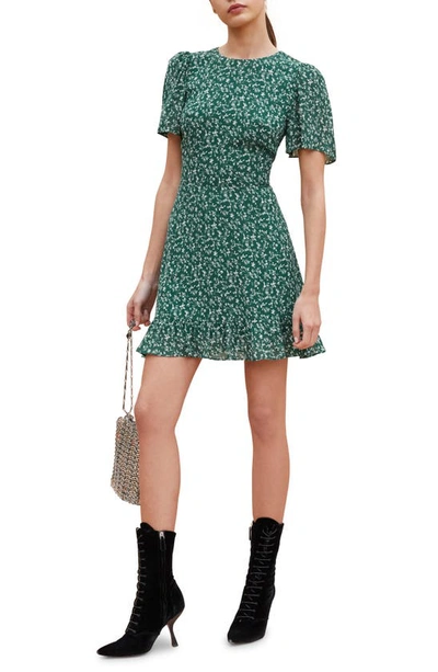Reformation Womens Parsley Beesley Floral-print Chiffon Mini Dress 6 In Green