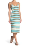 Afrm Fauna Midi Dress In Multi Yellow/blue