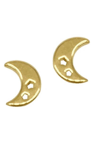 Adornia Moon Cutout Star Stud Earrings In Yellow