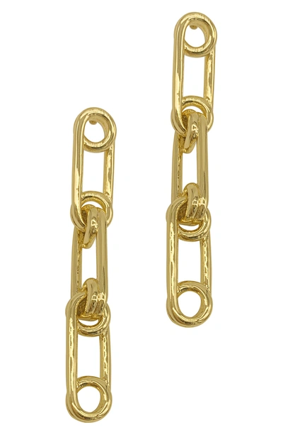 Adornia Safety Pin Drop Earrings In Yellow