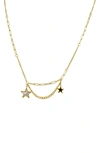ADORNIA WATER RESISTANT MIXED CHAIN STAR CHARM NECKLACE