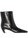 Khaite The Arizona 50mm Leather Ankle Boots In Black