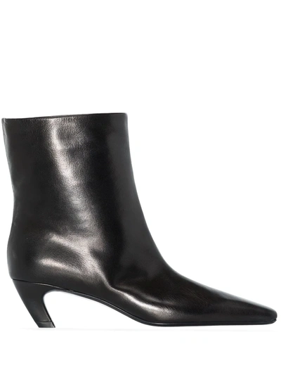 Khaite The Arizona 50mm Leather Ankle Boots In Black