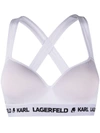 Karl Lagerfeld Padded Jersey Bra In White