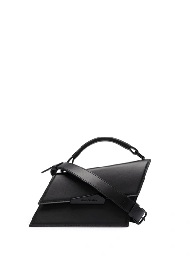 Acne Studios Asymmetric Leather Tote Bag In Black