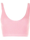 CASHMERE IN LOVE REESE RIBBED-KNIT CROPPED VEST