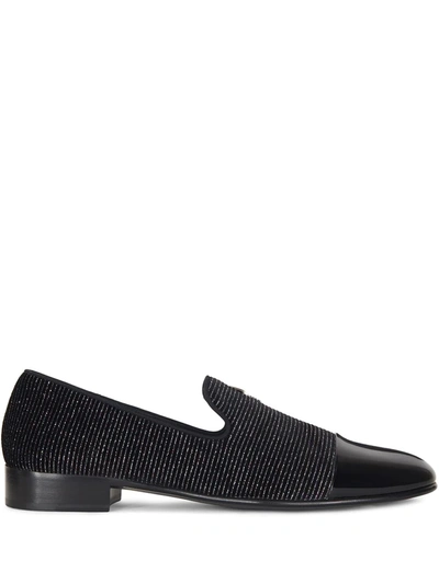 Giuseppe Zanotti Lewis Cup Glitter-detail Loafers In Black