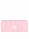 Acne Studios Face-patch Ribbed-knit Headband In Blush Pink