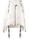 Khrisjoy Logo Drawstring Puffer Jacket In Neutrals
