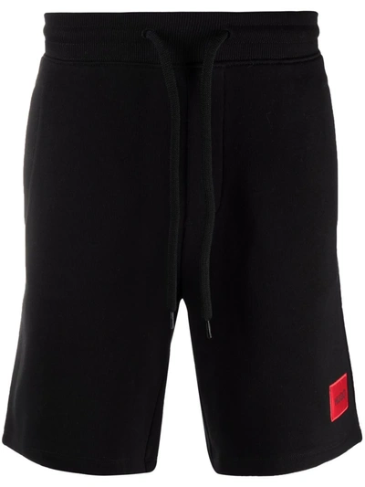 Hugo Boss Logo Patch Track Shorts In Black