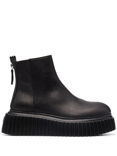 Agl Attilio Giusti Leombruni Sandy Leather Ankle Boots In 1013 Nero-nero