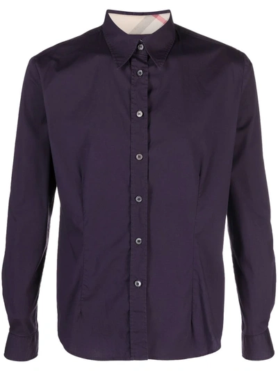 Pre-owned Burberry 2000s Button-up Shirt In Purple