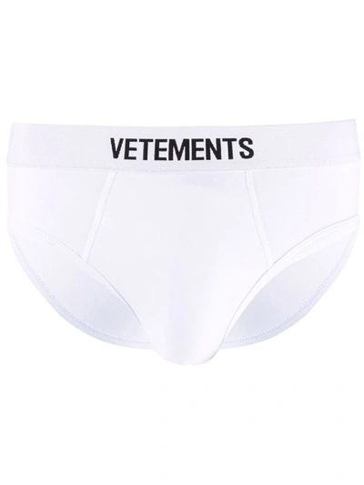 Vetements Logo Band Briefs In White