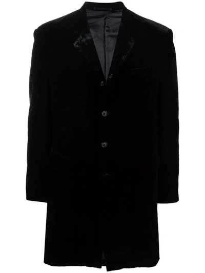 Pre-owned Versace 单排扣丝绒外套（1990年代典藏款） In Black