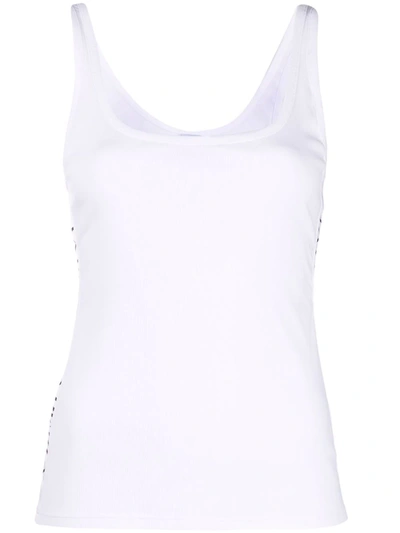 La Perla Logo-trim U-neck Waistcoat Top In White