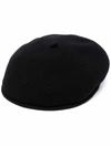 Marine Serre Moon-embroidered Wool Beret In Black