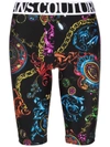 Versace Jeans Couture Baroque Print Jersey Biker Shorts In Black