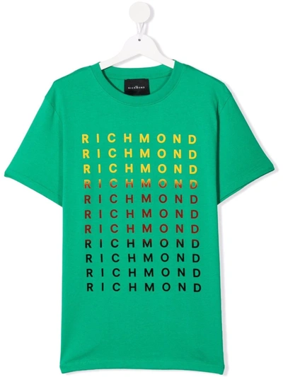 John Richmond Junior Teen Logo-print Cotton T-shirt In Green