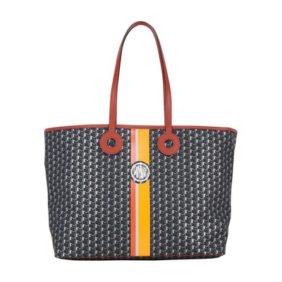 Moynat Oh! Tote Ruban Duo Gm In Carbon Silver Madder