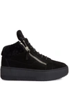 GIUSEPPE ZANOTTI KRISS SHEARLING-LINED SNEAKERS