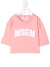 Msgm Logo-print Cotton T-shirt In Pink