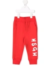 Msgm Sports Trousers With Print In Red