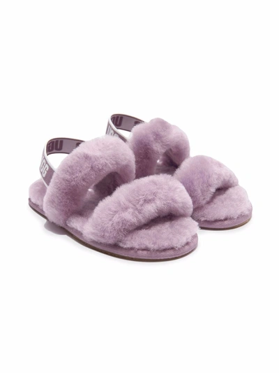 Ugg Kids' Oh Yeah Faux-fur Slides In Purple