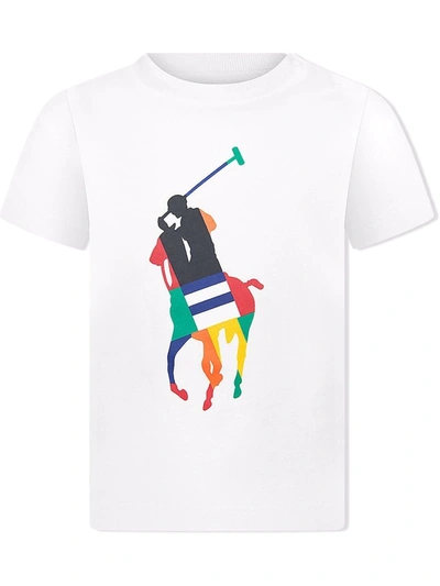 Ralph Lauren Babies' White Big Pony Logo-print Cotton T-shirt 3-24 Months 6 Months