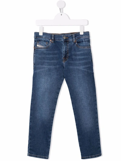 Diesel Teen Slim-fit Denim Jeans In Blue