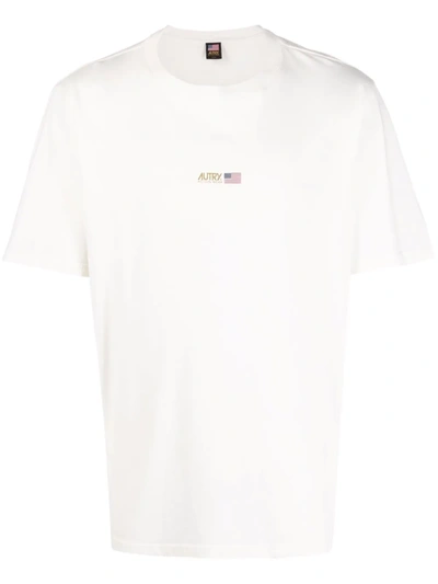 Autry Logo Print Cotton T-shirt In White
