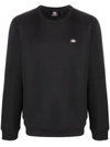 Dickies Construct Logo-patch Crew Neck Sweatshirt In Black