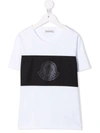 MONCLER PERFORATED-LOGO PANELLED T-SHIRT