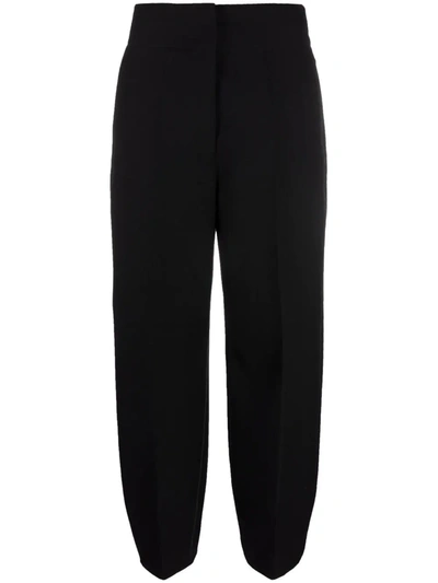 Jil Sander High-waisted Straight Leg Trousers In Black