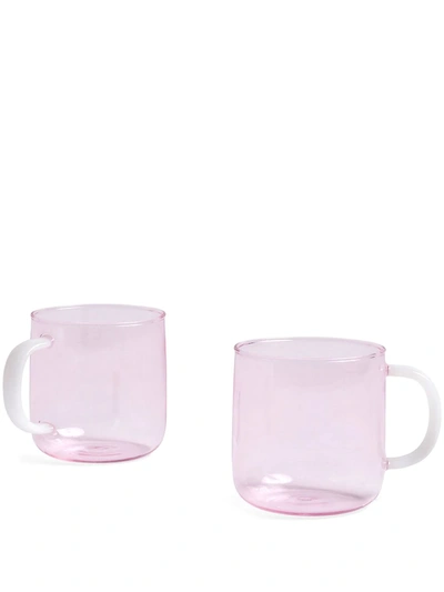Hay Borosilicate Glass Mugs Set Of Two In Multicoloured