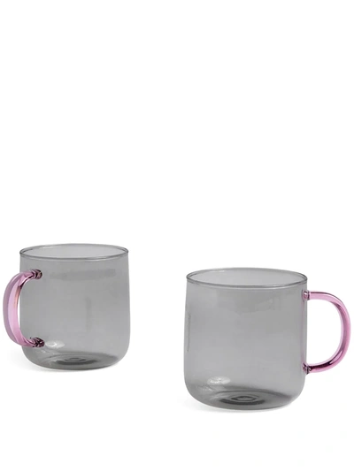Hay Borosilicate Set Of 2 Mugs In Grau