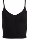 ALICE AND OLIVIA KENNA RIBBED CROPPED TOP