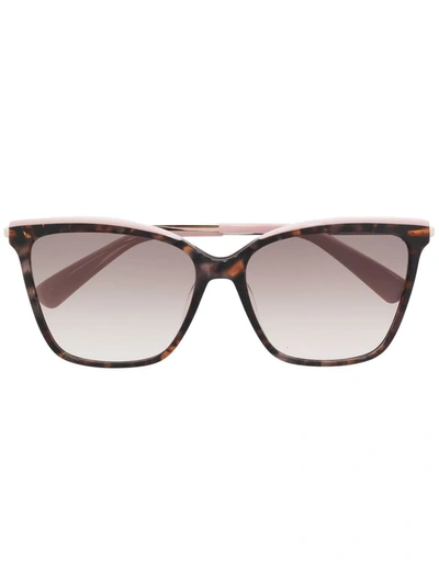 Longchamp Tortoiseshell-effect Square Sunglasses In Braun