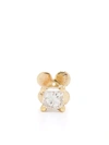 WHITE BIRD DIAMOND POST SINGLE EARRING