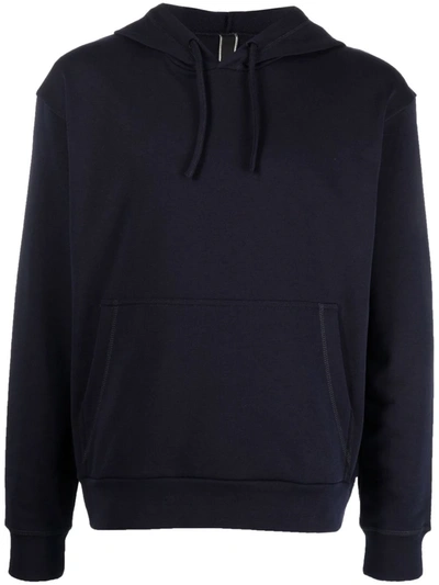 Hogan Sweatshirt With Hood Black Cotton Man In Dark Blue