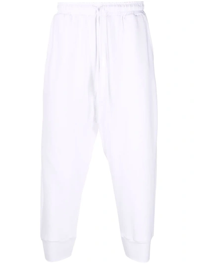 Alchemy Drop-crotch Cotton Track Trousers In Weiss