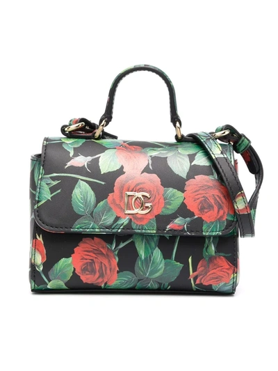 Dolce & Gabbana Rose-print Tote Bag In Schwarz
