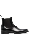 Santoni Leather Ankle Boots In Black